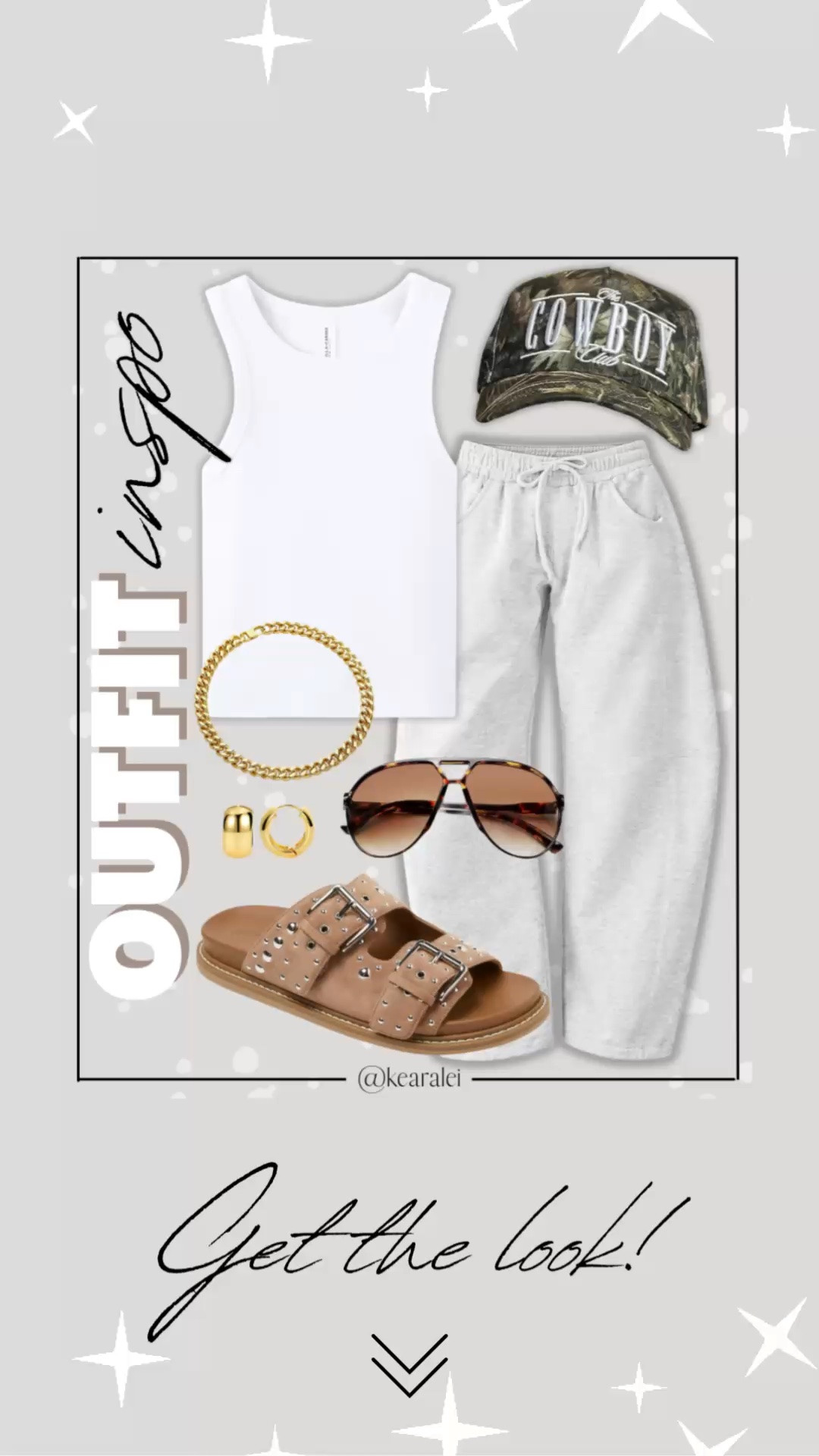 Summer outfits fall outfits women Amazon comfy outfit casual outfits travel outfit Amazon fashion light grey barrel sweatpants white sweat pants sweats Y2K pants Camouflage camo cowboy hat baseball hat trucker hats High Waisted Wide Leg Drawstring Jogger Sweatpants white tank top bodysuit tan studded suede faux leather strappy sandals buckle Birkenstock look alike Birkenstocks with green camo baseball hat cap brown aviator sunglasses chunky gold chain necklace cool mom outfit casual outfits || #amazon #outfit #summer #spring #comfy #freepeople #barrel #sweats #affordable #neutrals
.
.
.

Fitness Wear, Activewear, exercise outfit, workout leggings, sports bra, Lulu lemon, free people motion active athleisure Amazon fashion, teacher outfits, business casual, casual outfits, neutrals, street style, Midi skirt, Maxi Dress, Swimsuit, Bikini, Travel, skinny Jeans, Puffer Jackets, Concert Outfits, Cocktail Dresses, Sweater dress, Sweaters, cardigans Fleece Pullovers, hoodies, button-downs, Oversized Sweatshirts, Jeans, High Waisted Leggings, dresses, joggers, fall Fashion, winter fashion, leather jacket, Sherpa jackets, Deals, shacket, Plaid Shirt Jackets, apple watch bands, lounge set, Date Night Outfits, Vacation outfits, Mom jeans, shorts, sunglasses, Disney outfits, Romper, jumpsuit, Airport outfits, biker shorts, Weekender bag, plus size fashion, Stanley cup tumbler Target, Abercrombie and fitch, Amazon, Shein, Nordstrom, H&M, forever 21, forever21, Walmart, asos, Nordstrom rack, Nike, adidas, Vans, Quay, Tarte, Sephora, lululemon, free people, j crew jcrew factory, old navy

#LTKootd #LTKSeasonal #LTKSaleAlert