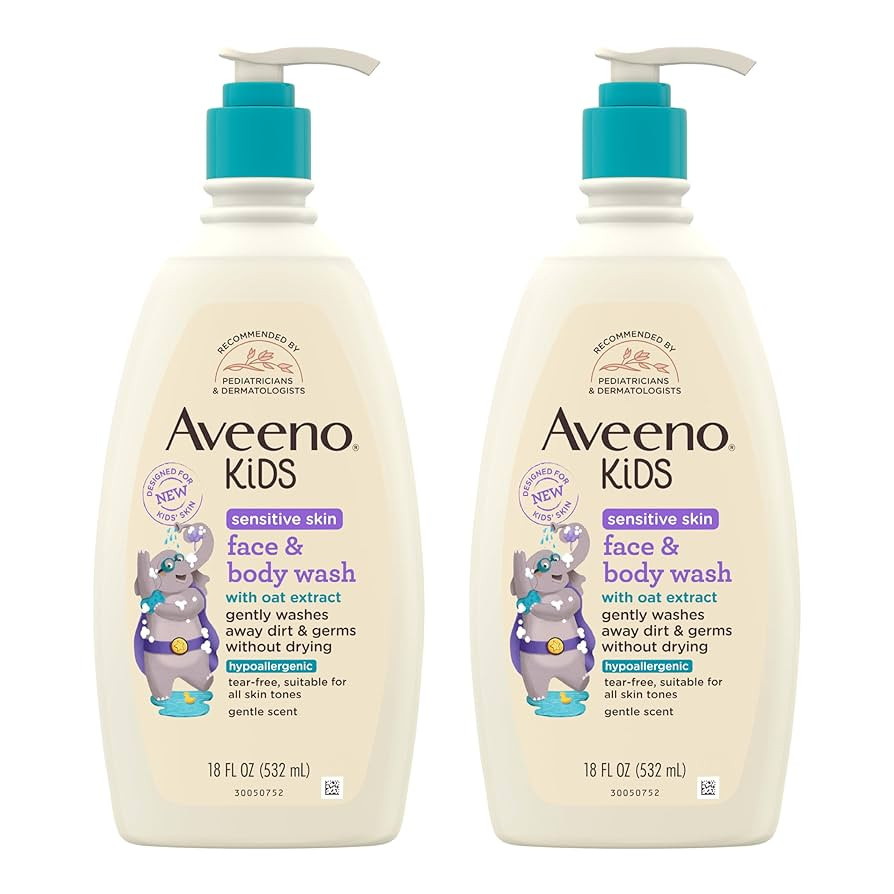 Aveeno Kids Sensitive Skin Face and Body Wash with Oat Extract, Gently Washes Away Dirt and Germs... | Amazon (US)