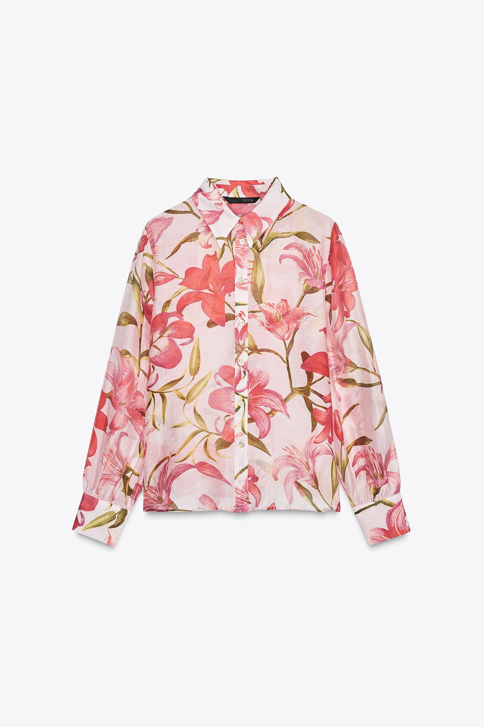 Shirt with lapel collar and long sleeves. Front button closure. | Zara US