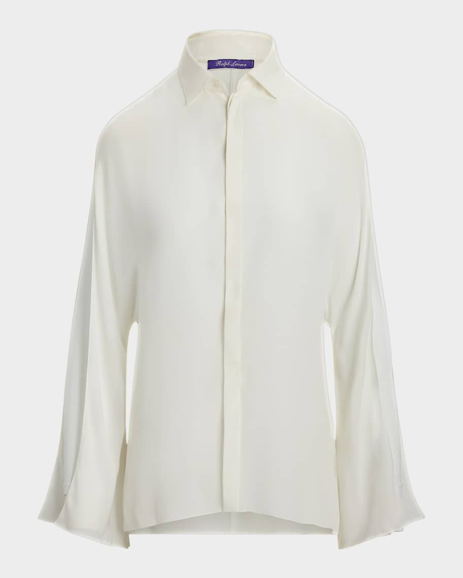 Ralph Lauren Collection Karen Silk Georgette Blouse | Neiman Marcus