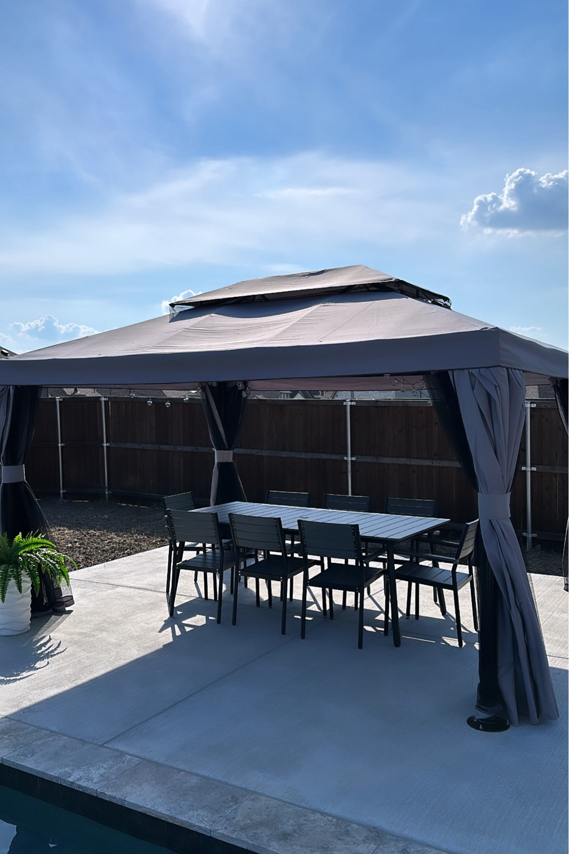outdoor patio setup 
