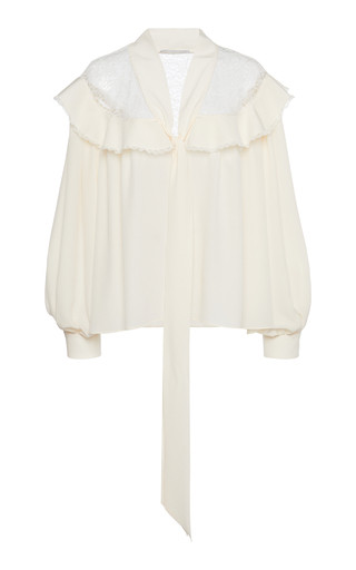 Ruffled Silk-Lace Top | Moda Operandi (Global)
