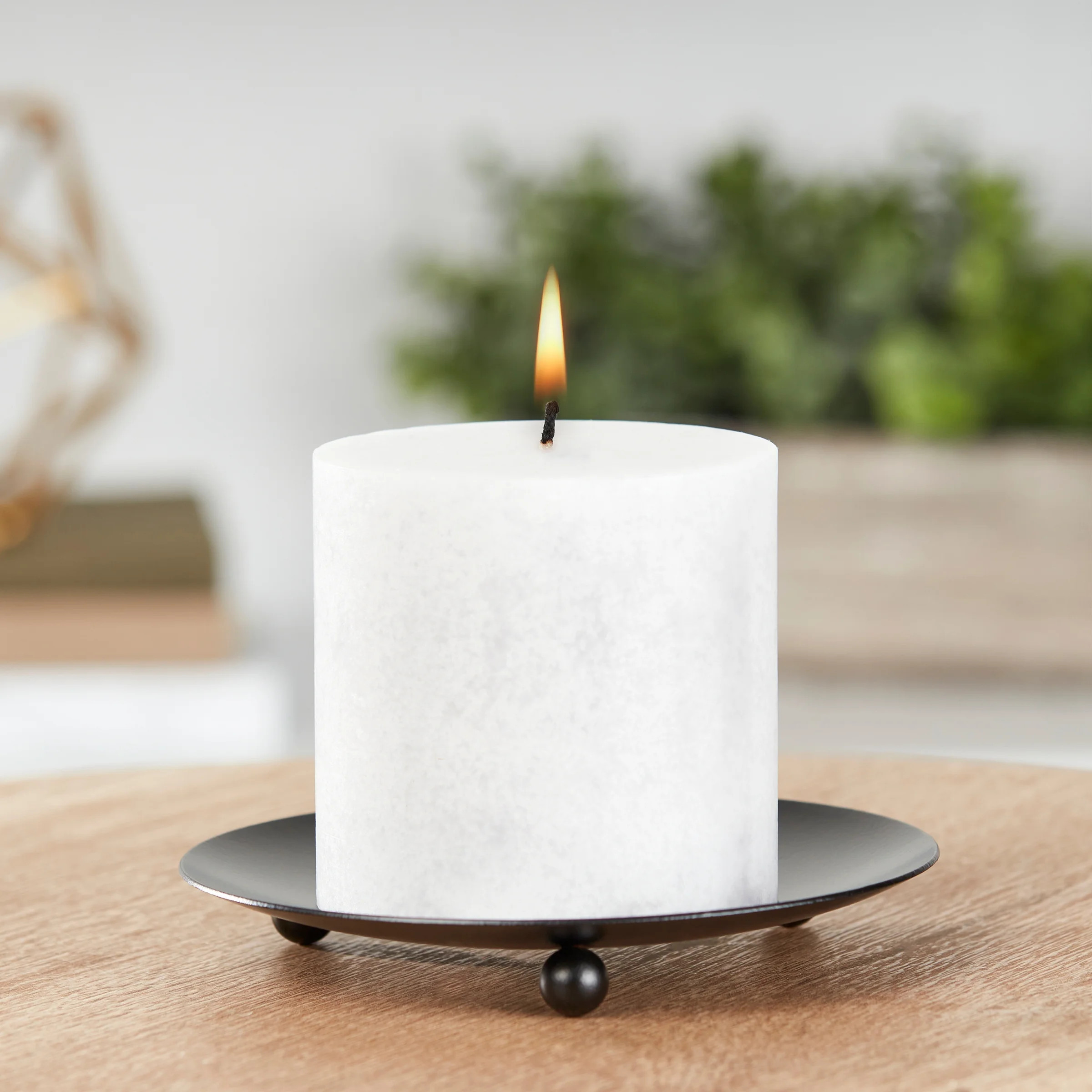 Mainstays Decorative Black Metal Pillar Tealight Candleholder Plate, 5" | Walmart (US)