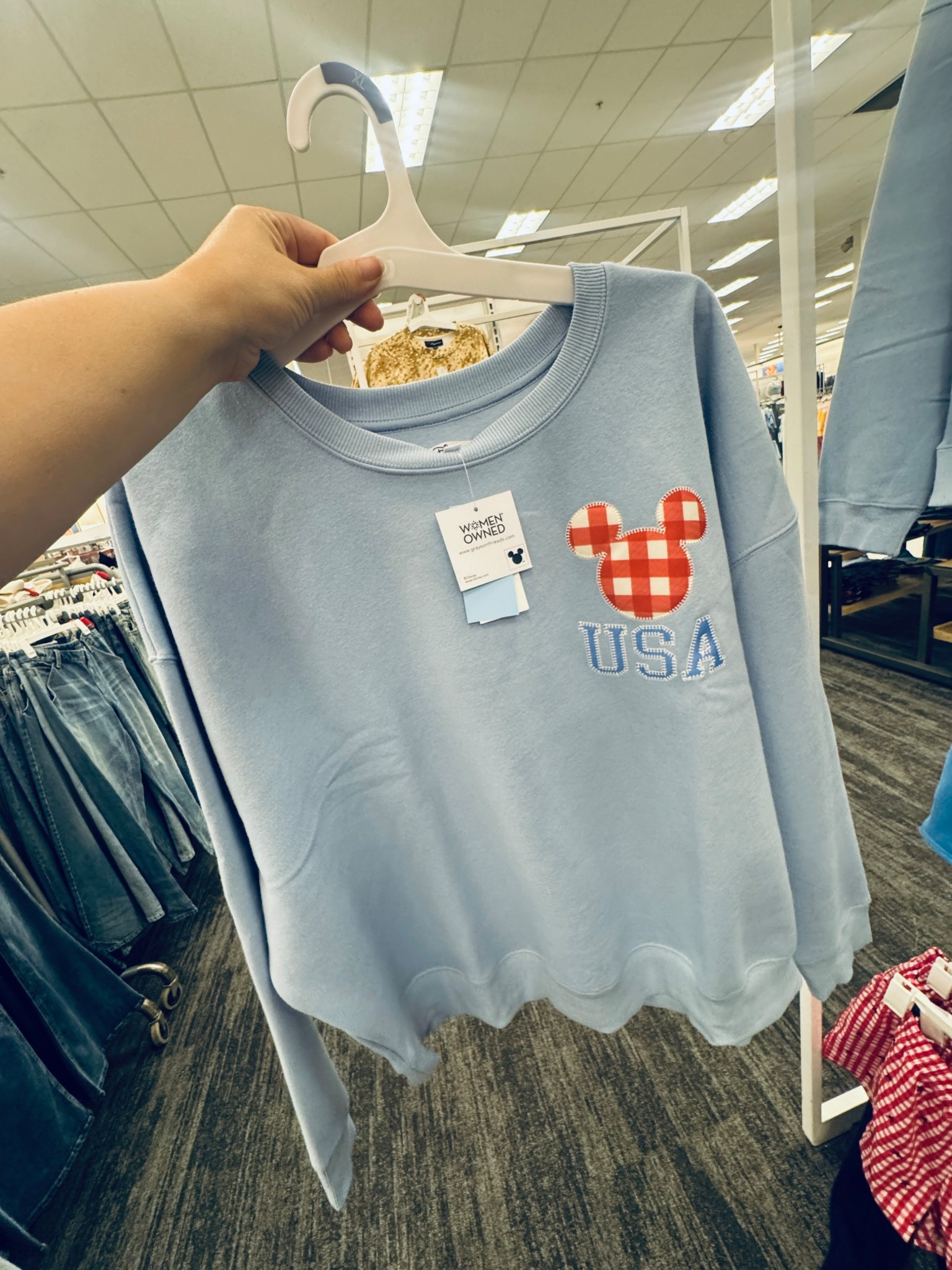 This Mickey USA sweatshirt is perfect!!! I bought one for myself! 

#LTKMidsize #LTKSeasonal #LTKPlusSize