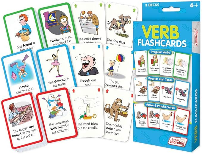 Junior Learning Verb Flashcards, Multi (JL209) | Amazon (US)