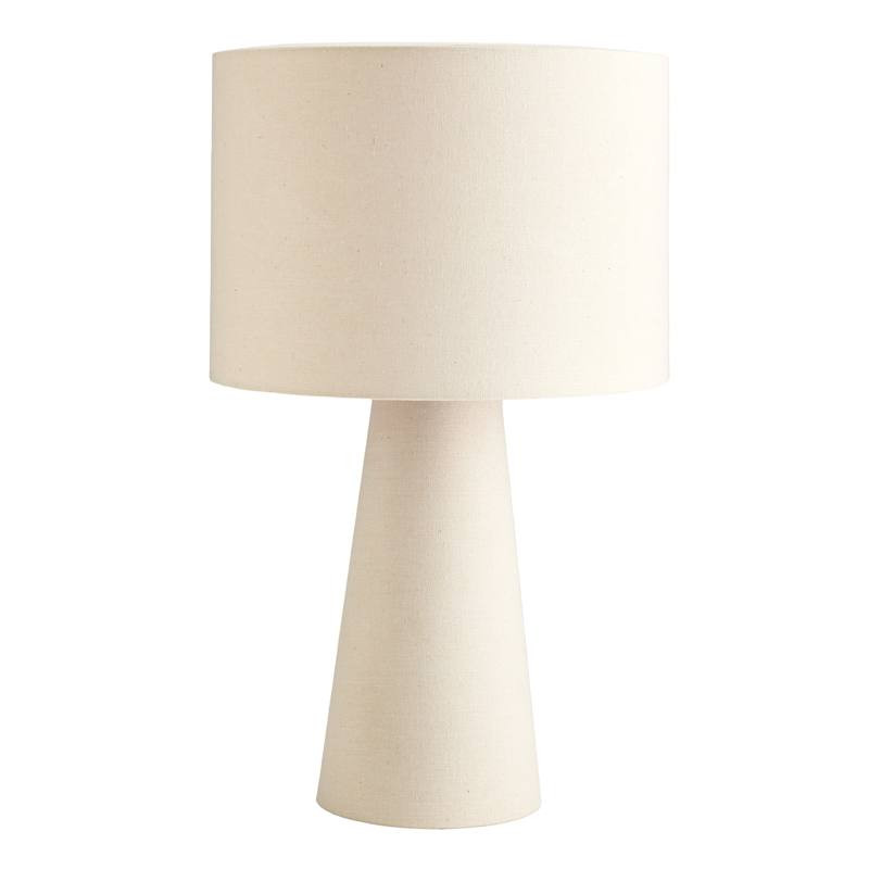 Off-White Fabric Lamp & Shade, Medium | At Home
