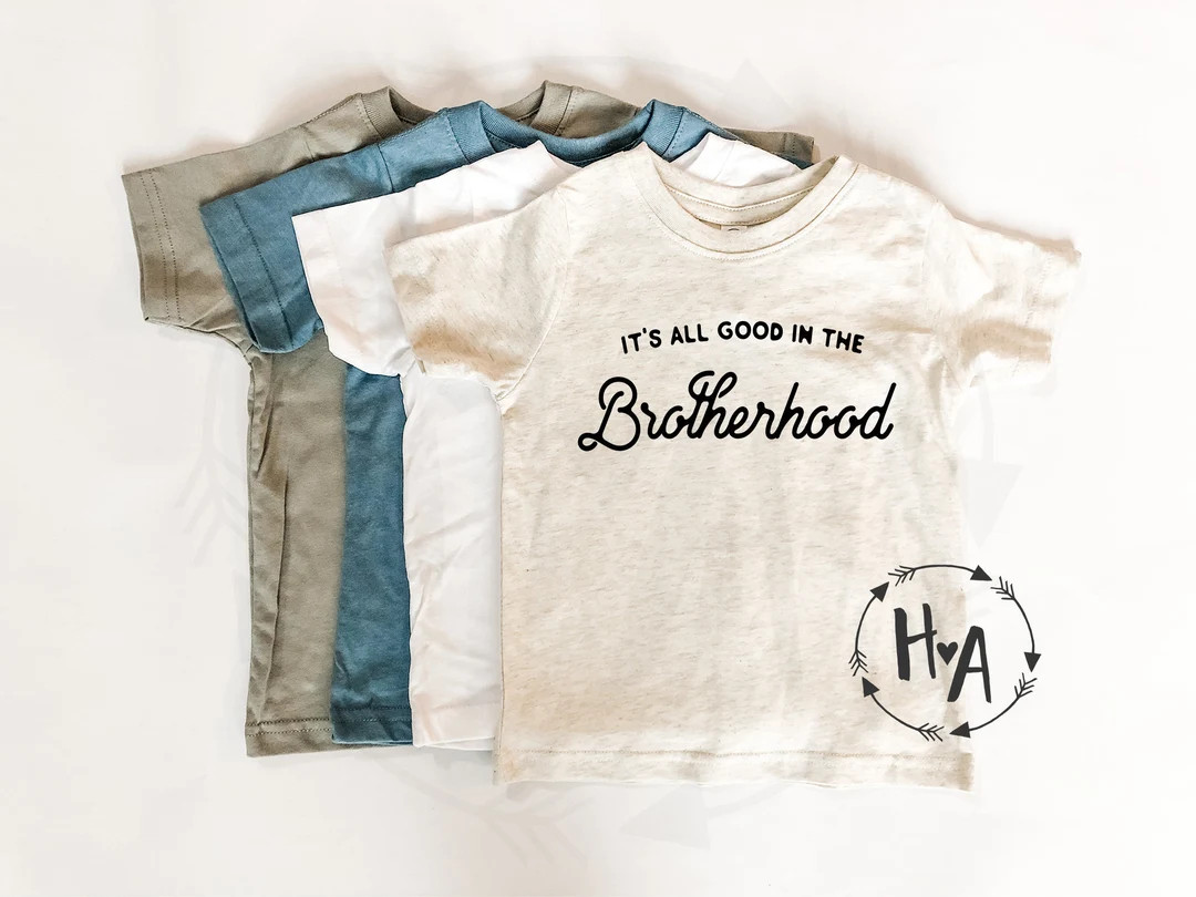 It's All Good in the Brotherhood Shirt, Big Brother Shirt, Matching Brother Shirts, Baby Announce... | Etsy (US)