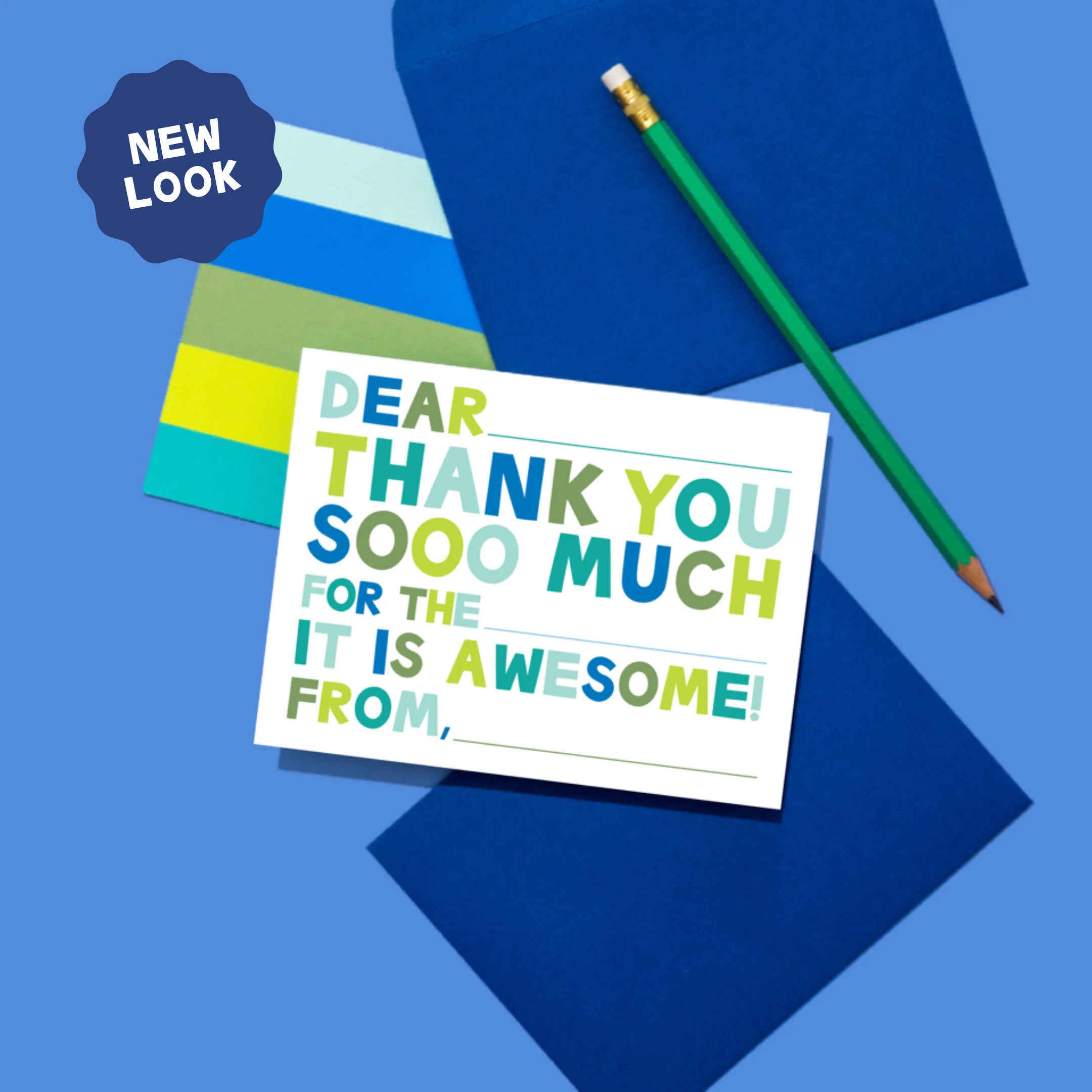 Kids Fill in Thank You Notes - Blue | Joy Creative Shop