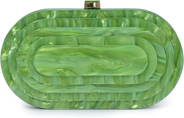 Fecialy Acrylic Evening Clutch Bag for Women Shell Shape Handbags Marbling Purse Formal Party Bridal Wedding Crossbody Bag | Amazon (US)