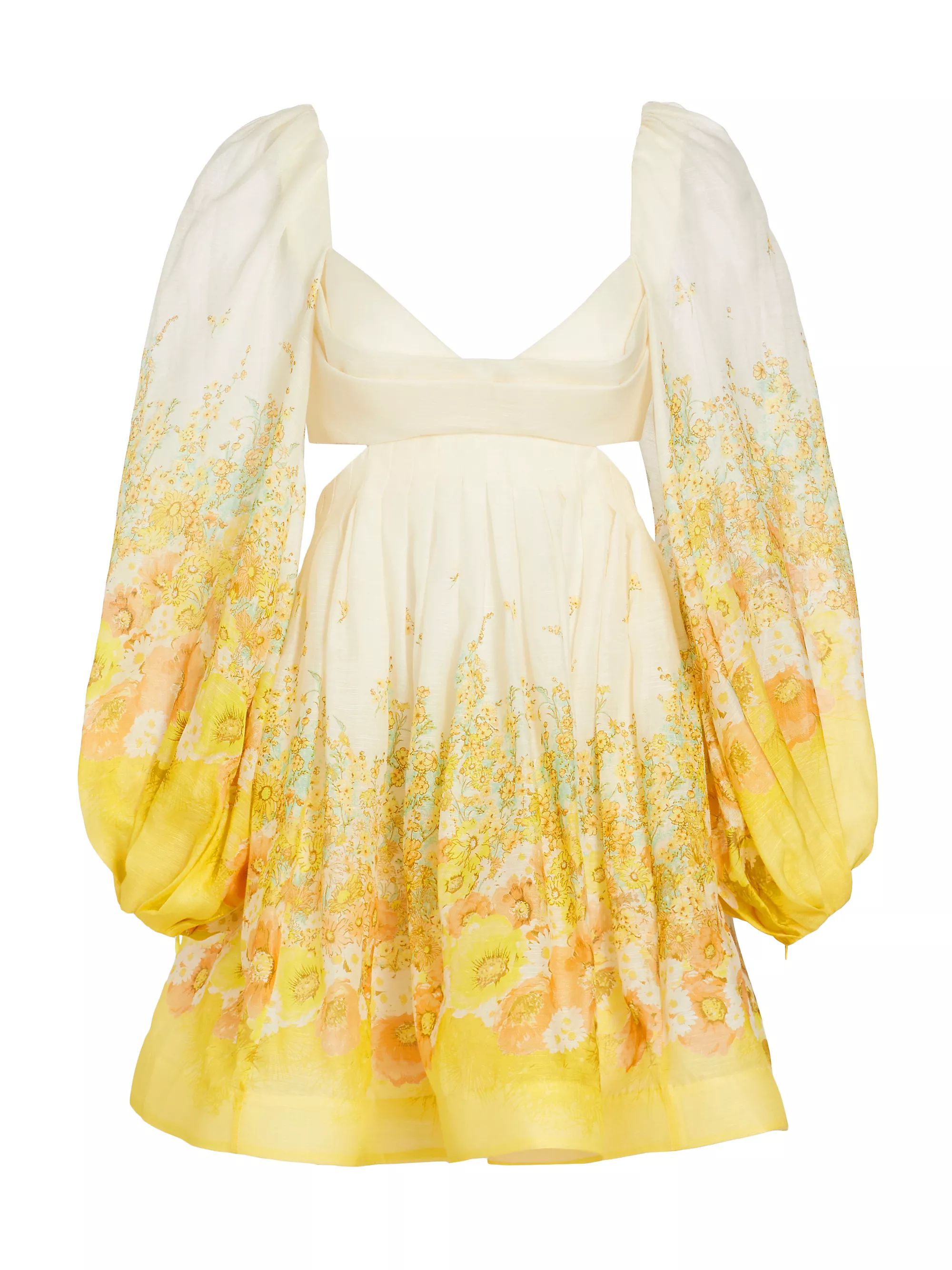 Bralette Ombré Floral Linen-Silk Minidress | Saks Fifth Avenue