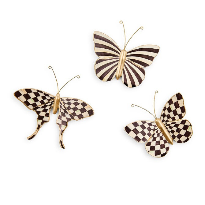 Courtly Check & Stripe Butterfly Trio | MacKenzie-Childs