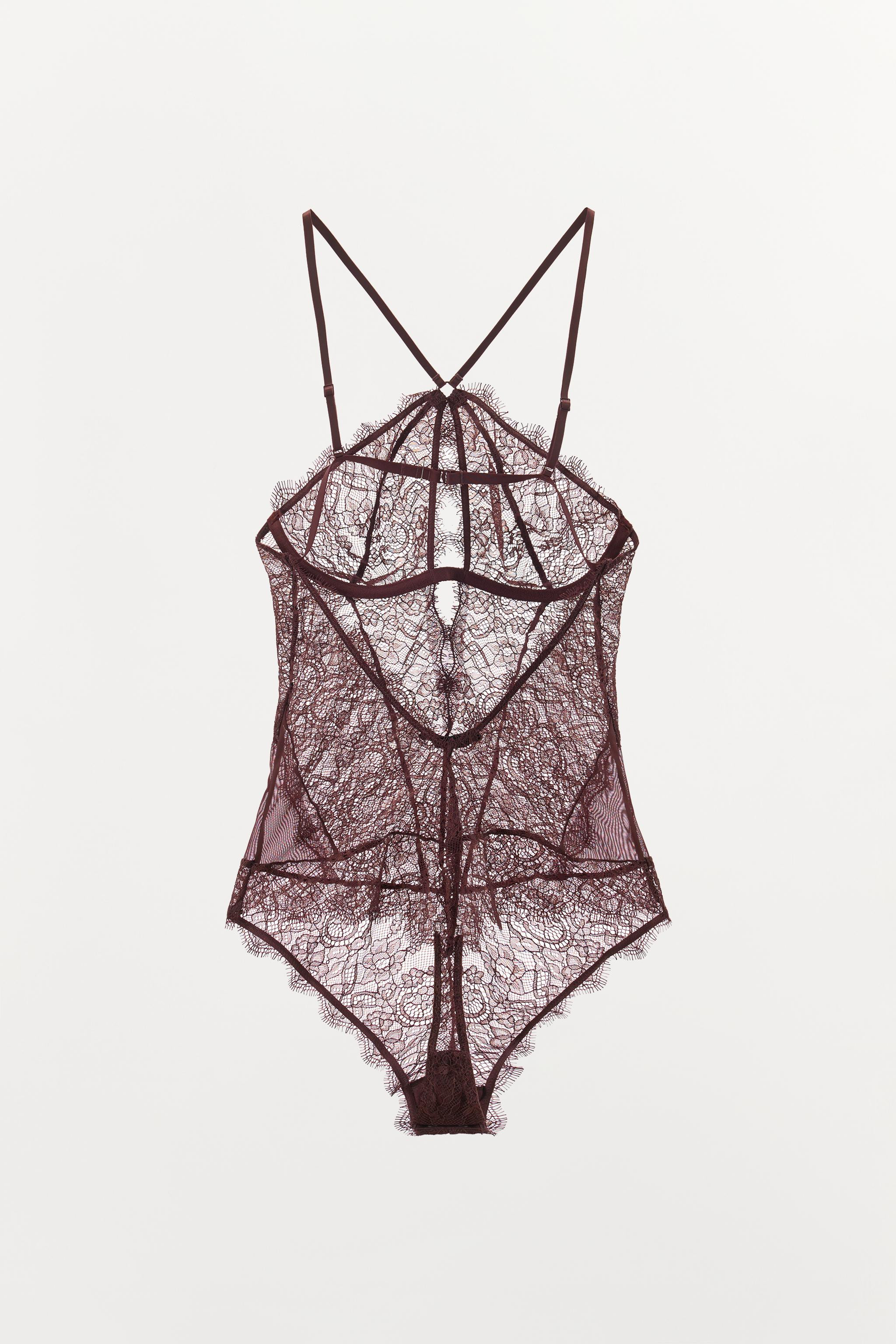 LACE HALTER BODYSUIT | Zara US