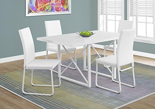 Monarch Specialties I Dining Table-36"X 60" Glossy/White Metal | Amazon (US)