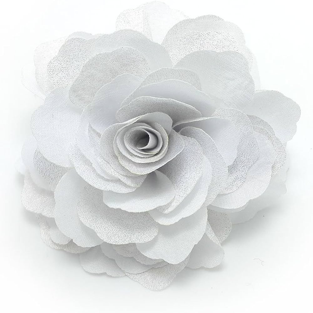 Meilliwish Camellias Flower Hair Clip and Brooch Pin(A74)(White) | Amazon (US)