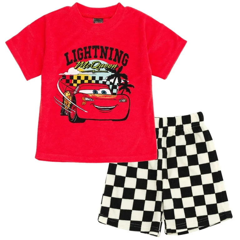 Disney Pixar Cars Lightning McQueen Toddler Boys T-Shirt and Shorts Outfit Set Toddler to Big Kid | Walmart (US)