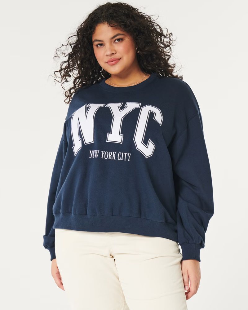 Easy NYC New York City Graphic Crew Sweatshirt | Hollister (US)