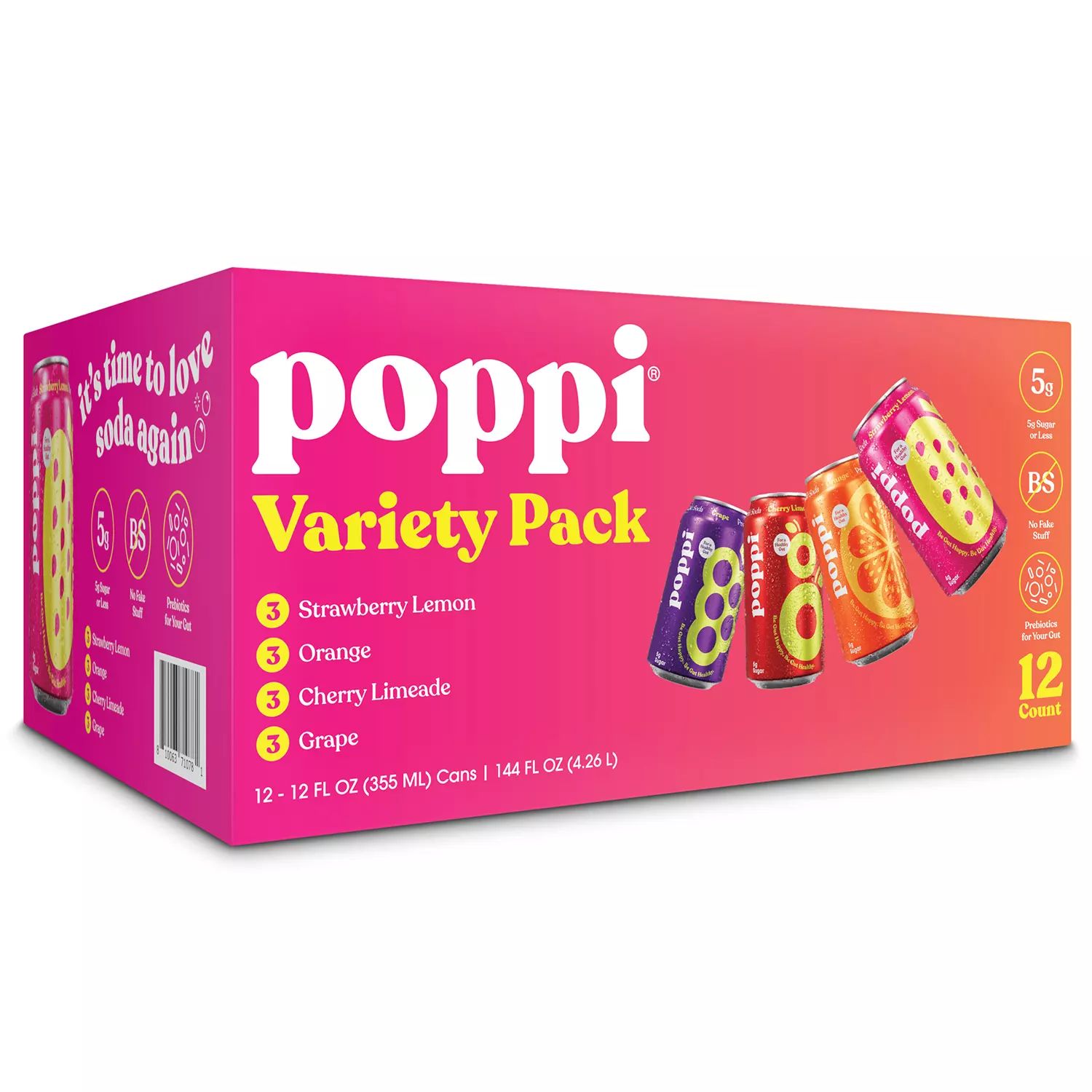 poppi Prebiotic Soda Variety Pack, 12 fl. oz., 12 pk. | Sam's Club