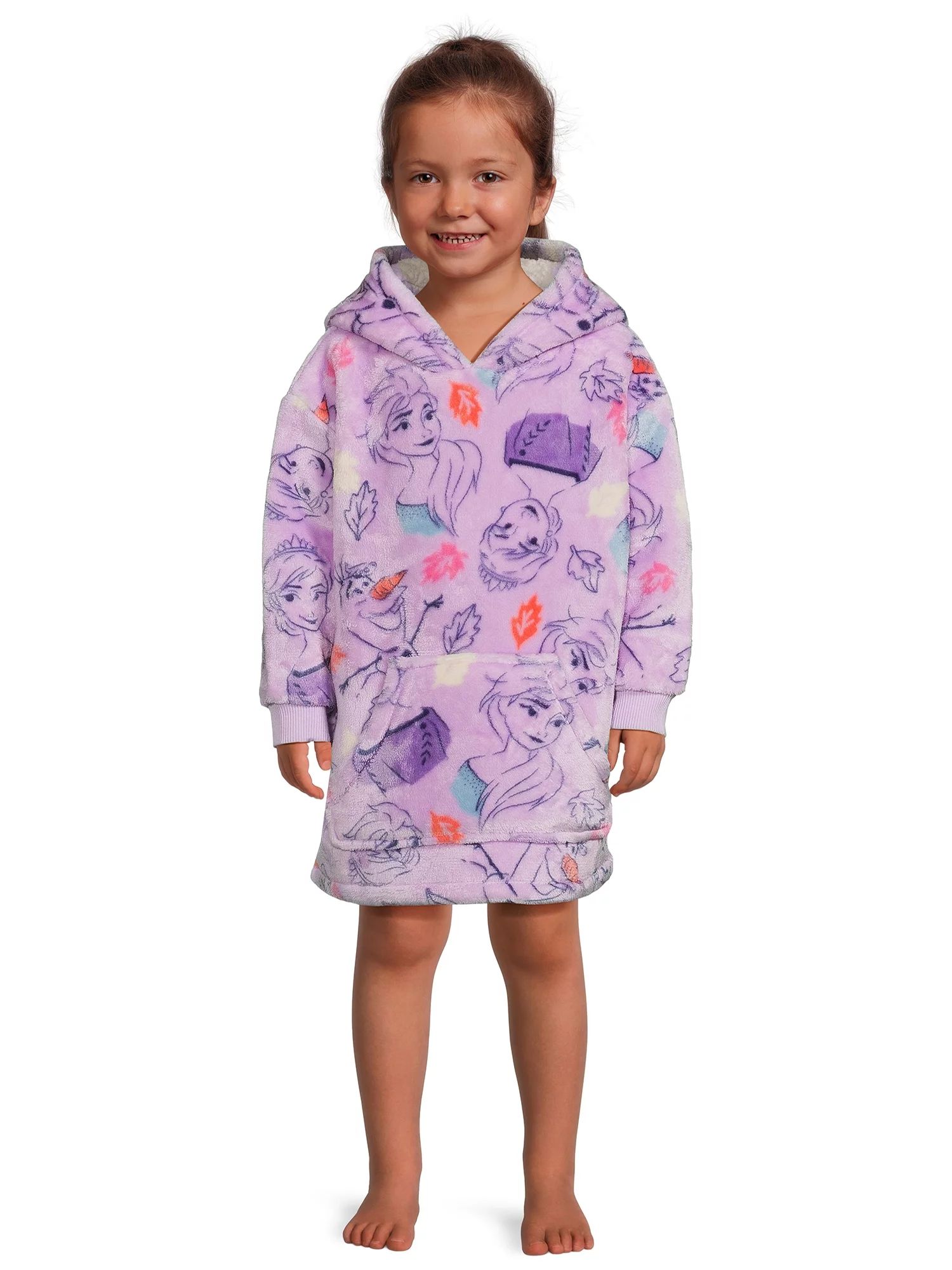Frozen Toddler Girl Plush Pullover Hoodie, Sizes 12M-5T | Walmart (US)
