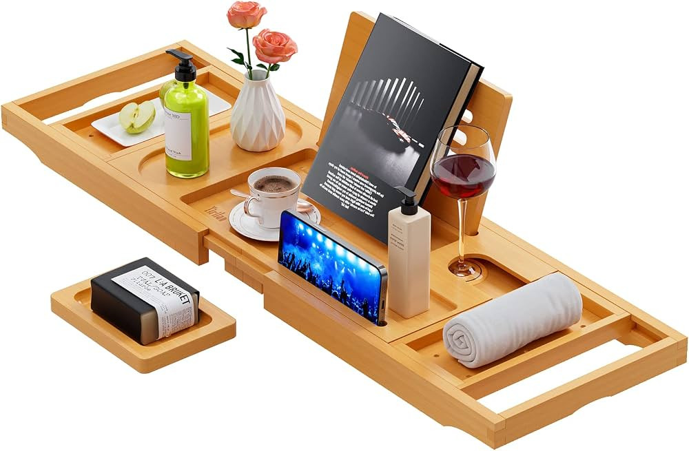 Yirilan Premium Bathtub Tray Caddy - Expandable Bath Tray - Unique House Warming Gifts, New Home,... | Amazon (US)
