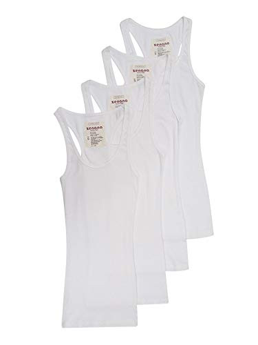 4 Pack Zenana Women's Ribbed Tank Top Large, White | Amazon (US)