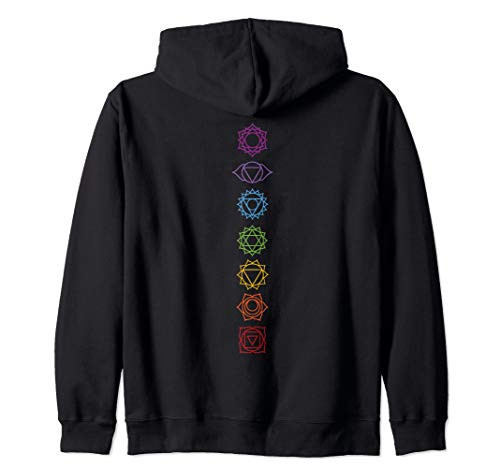 Yogi Back Print Chakras Aligned Yoga Lover Zip Hoodie | Amazon (US)