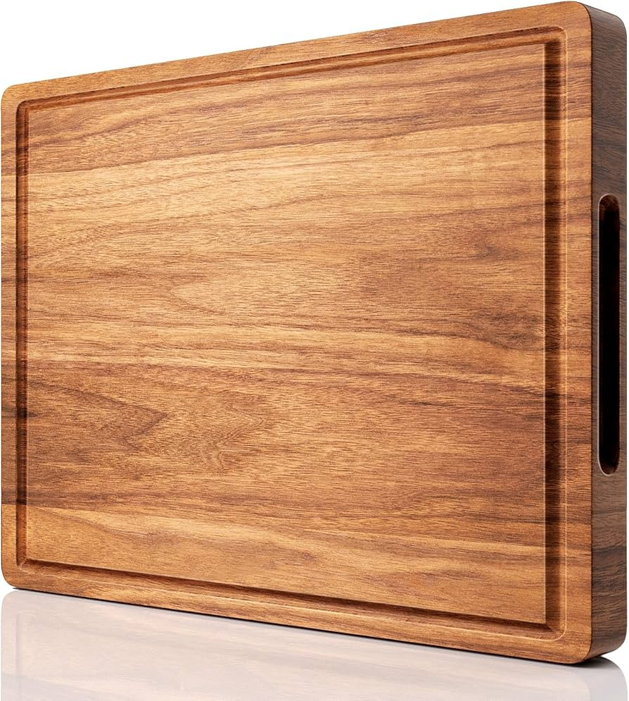 X-Large Acacia Wood Cutting Board for Kitchen, 20x15x1.2 Inch Reversible Wooden Chopping Board Th... | Amazon (US)
