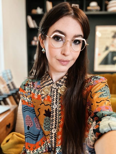 Starting off November with a colorful button down in a maximalist print (which is on sale!), just because 🎨 

#LTKHoliday #LTKunder100 #LTKsalealert