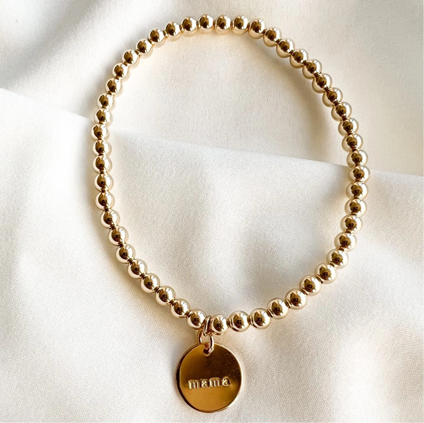 mama stamped bracelet | 14k gold filled | Reef rain aria