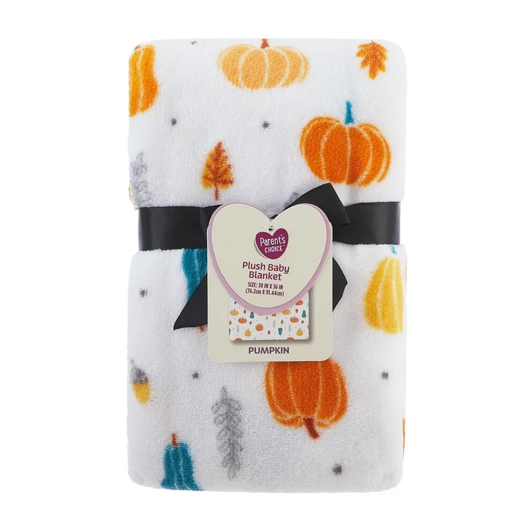 Parent's Choice 30" x 36" Pumpkin Baby Blanket, White | Walmart (US)