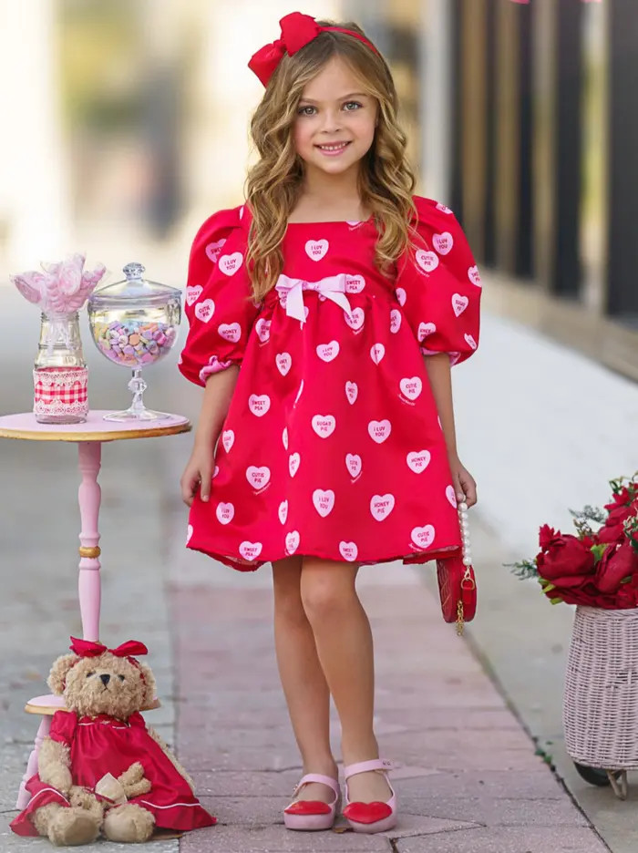 Sweethearts Puff Sleeve Valentine's Day Dress | Nordstrom