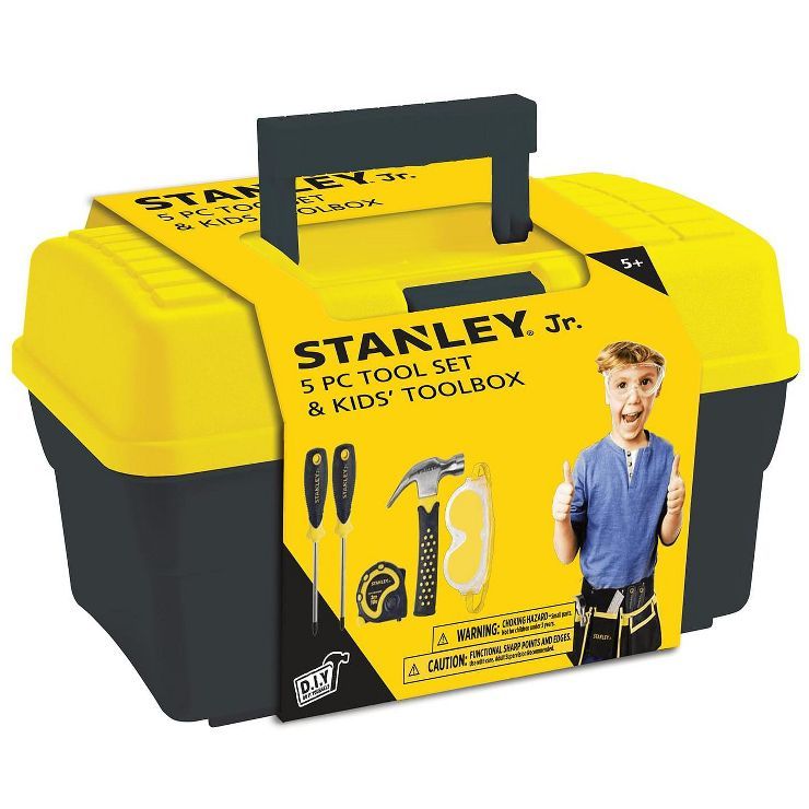Red Tool Box Stanley Jr. 5 Piece Tool Set & Toolbox | Real Tools for Kids | Target