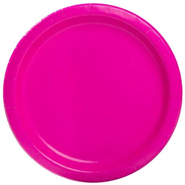 Way To Celebrate Paper Party Plates, Neon Pink, 9in, 20ct | Walmart (US)