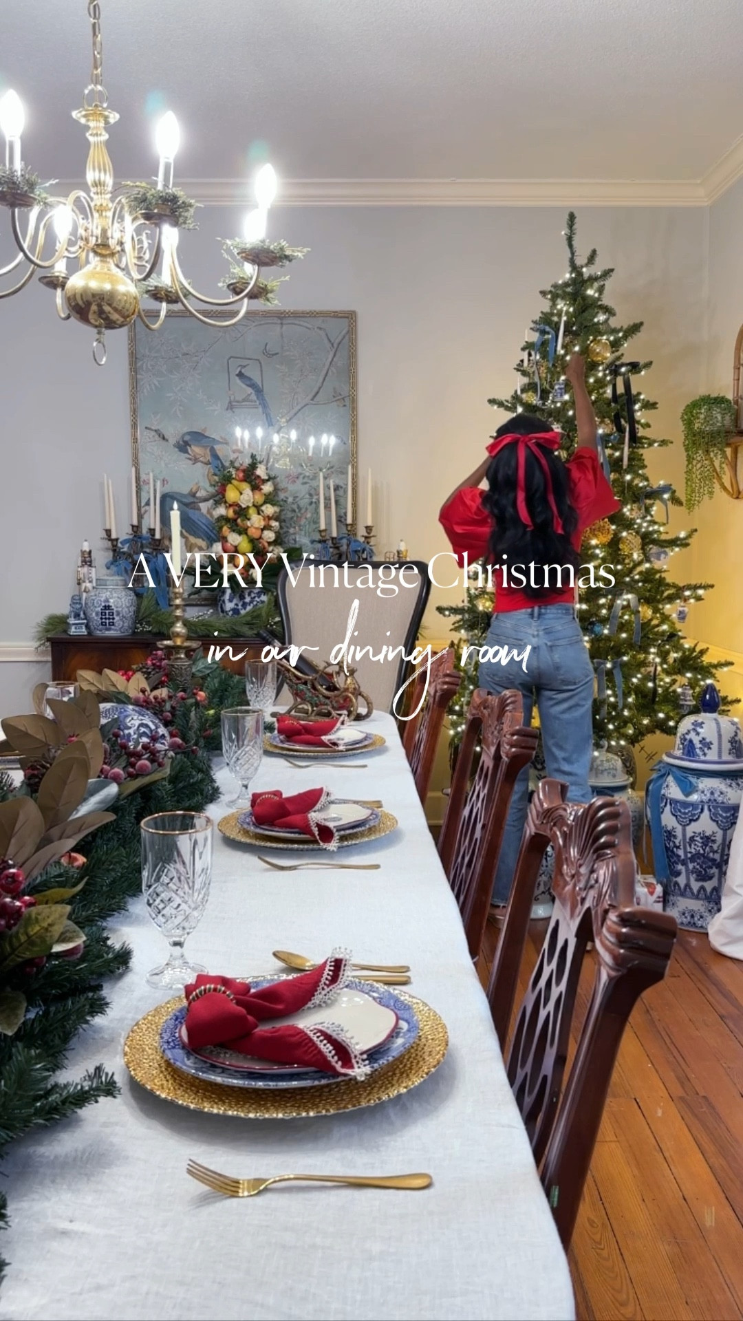 Blue ribbon, Christmas tree, dining room, velvet ribbonn

#LTKHome #LTKVideo