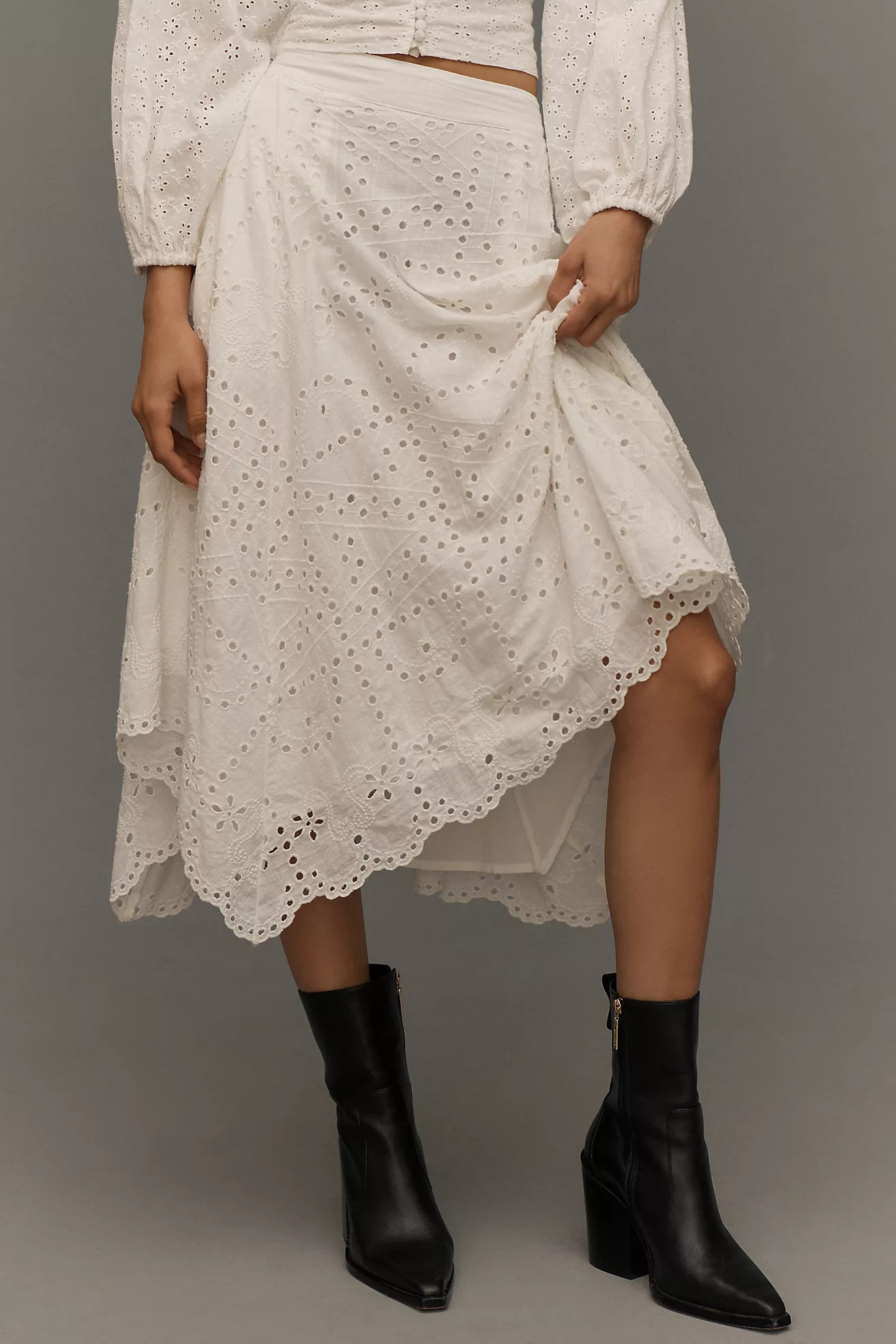 By Anthropologie Asymmetric Midi Skirt | Anthropologie (US)