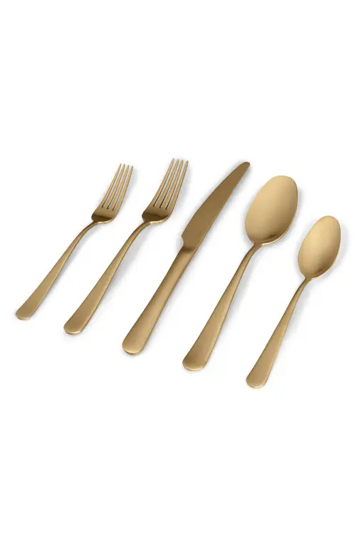 Fable Stainless Steel 20-Piece Flatware Place Setting in Matte Gold at Nordstrom | Nordstrom