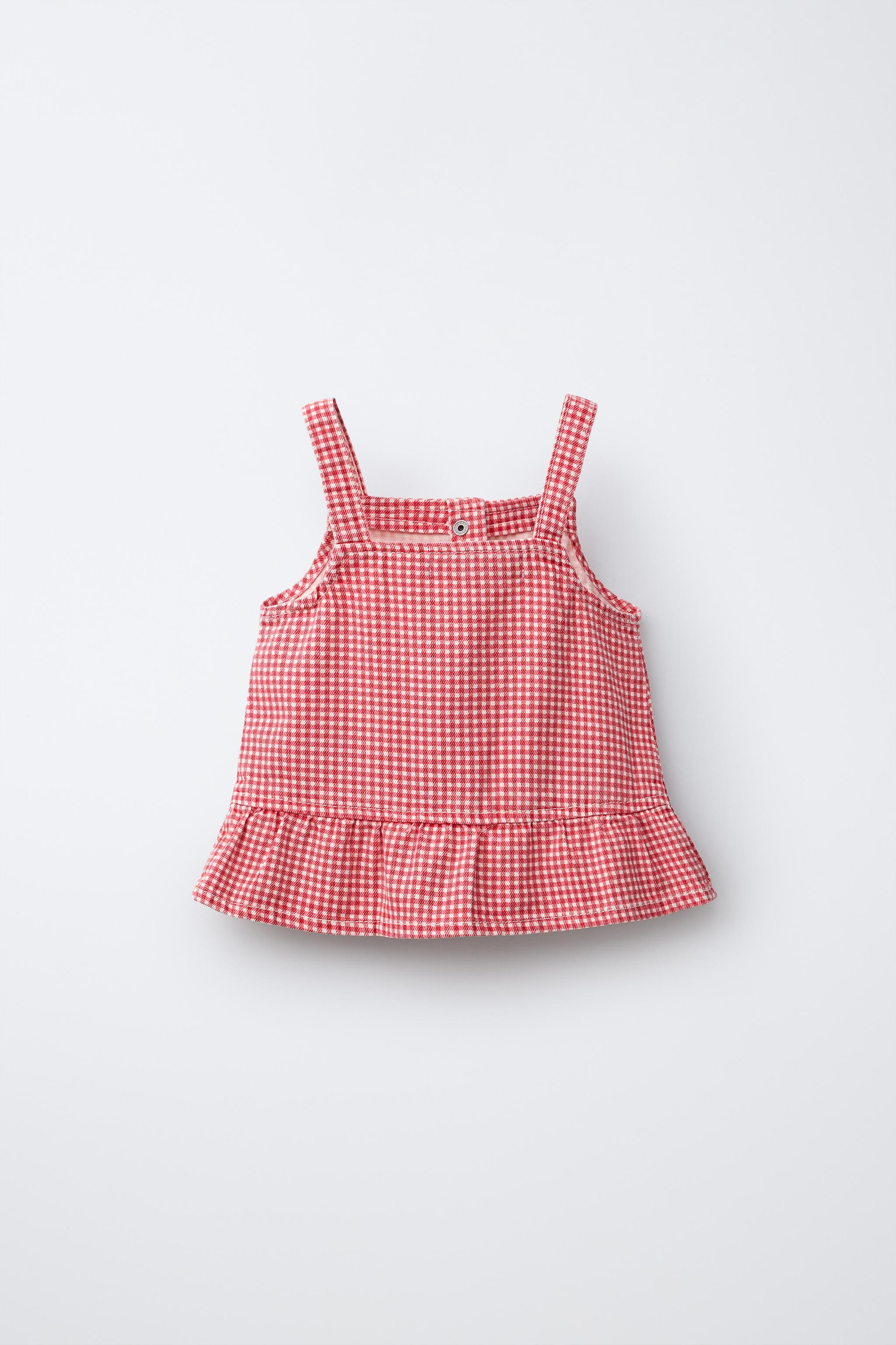 GINGHAM TWILL TOP | Zara US