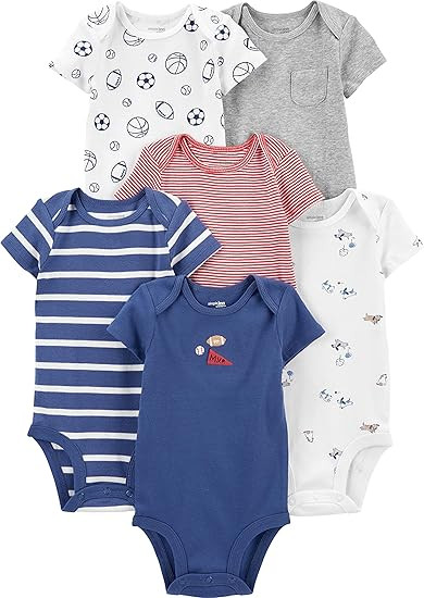 Simple Joys by Carter's Baby-Boys 6-Pack Short-Sleeve Bodysuit | Amazon (US)