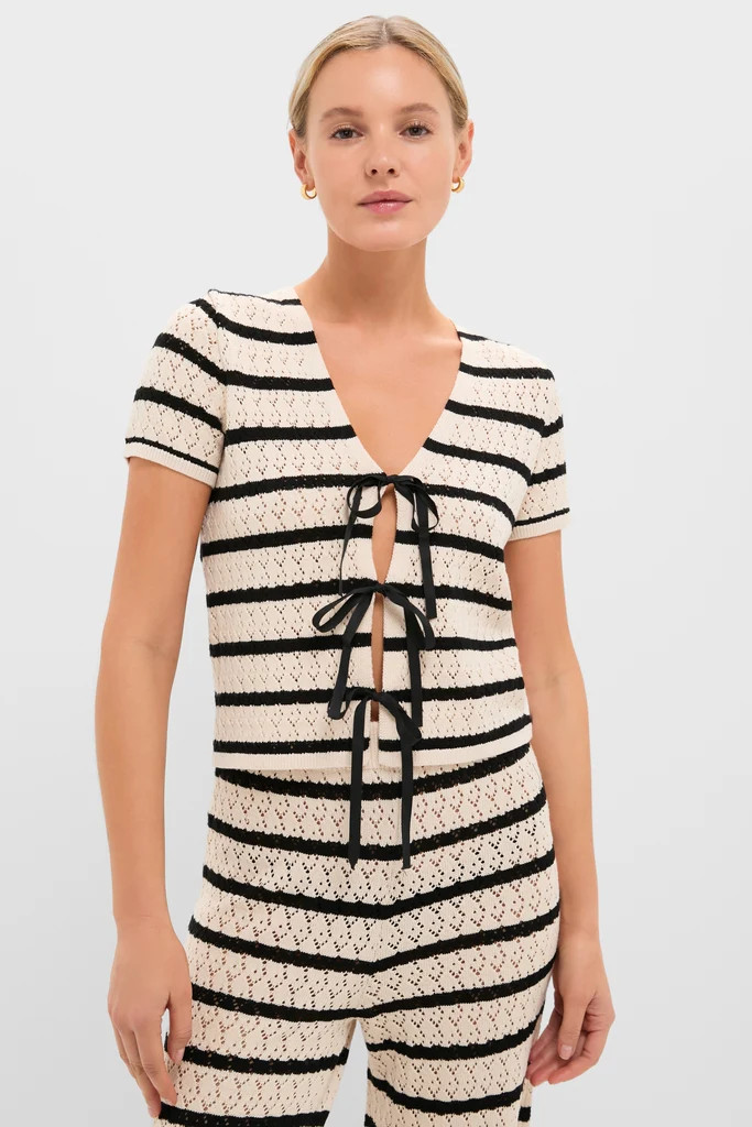 Black & Tan Stripe Portimao Top | Tuckernuck (US)
