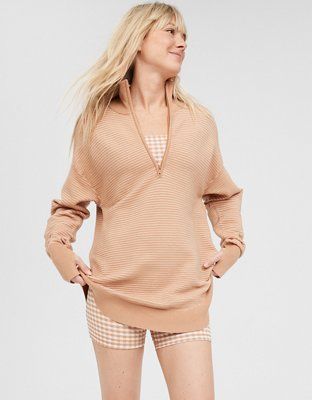 OFFLINE By Aerie Home Stretch Quarter Zip Sweater | American Eagle Outfitters (US & CA)