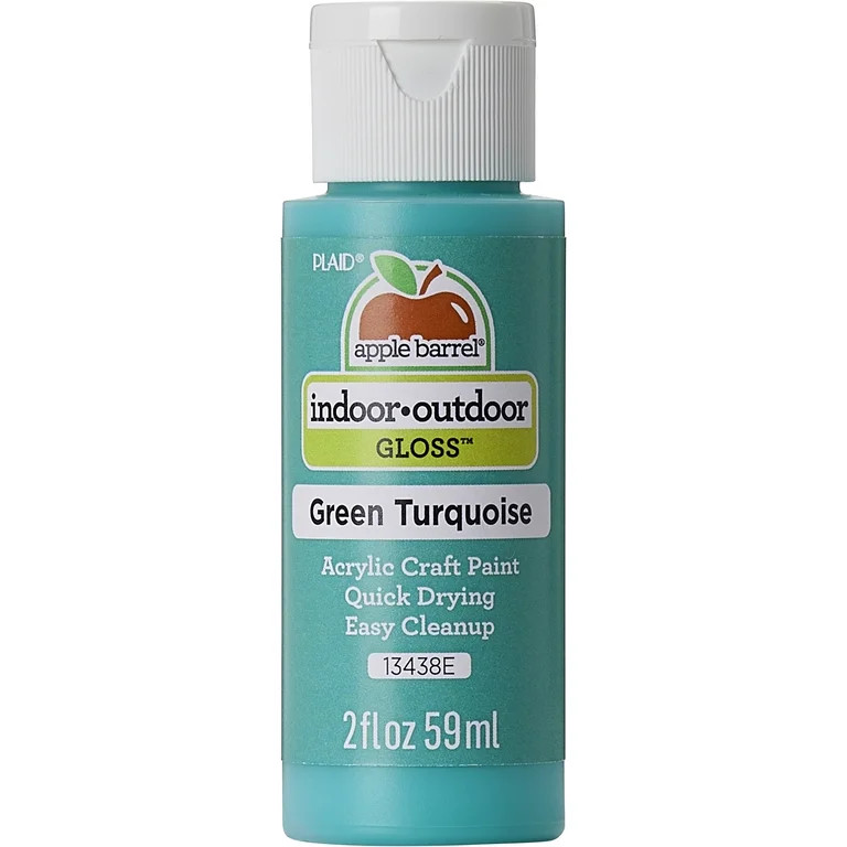 Apple Barrel Acrylic Craft Paint, Gloss Finish, Green Turquoise, 2 fl oz | Walmart (US)
