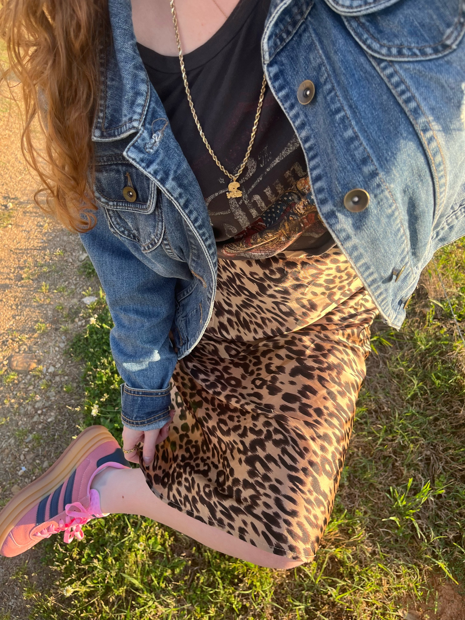 Summer outfit, leopard skirt, denim jacket, work outfit, casual 

#LTKxNSale #LTKBacktoSchool #LTKSeasonal