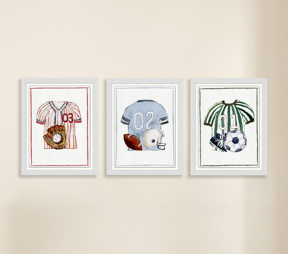 Jordan Connelly Baseball Jersey Framed Wall Art (24 " x 19") | Pottery Barn Kids