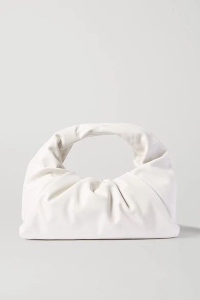 Bottega Veneta - The Shoulder Pouch Gathered Leather Bag - White | NET-A-PORTER (US)