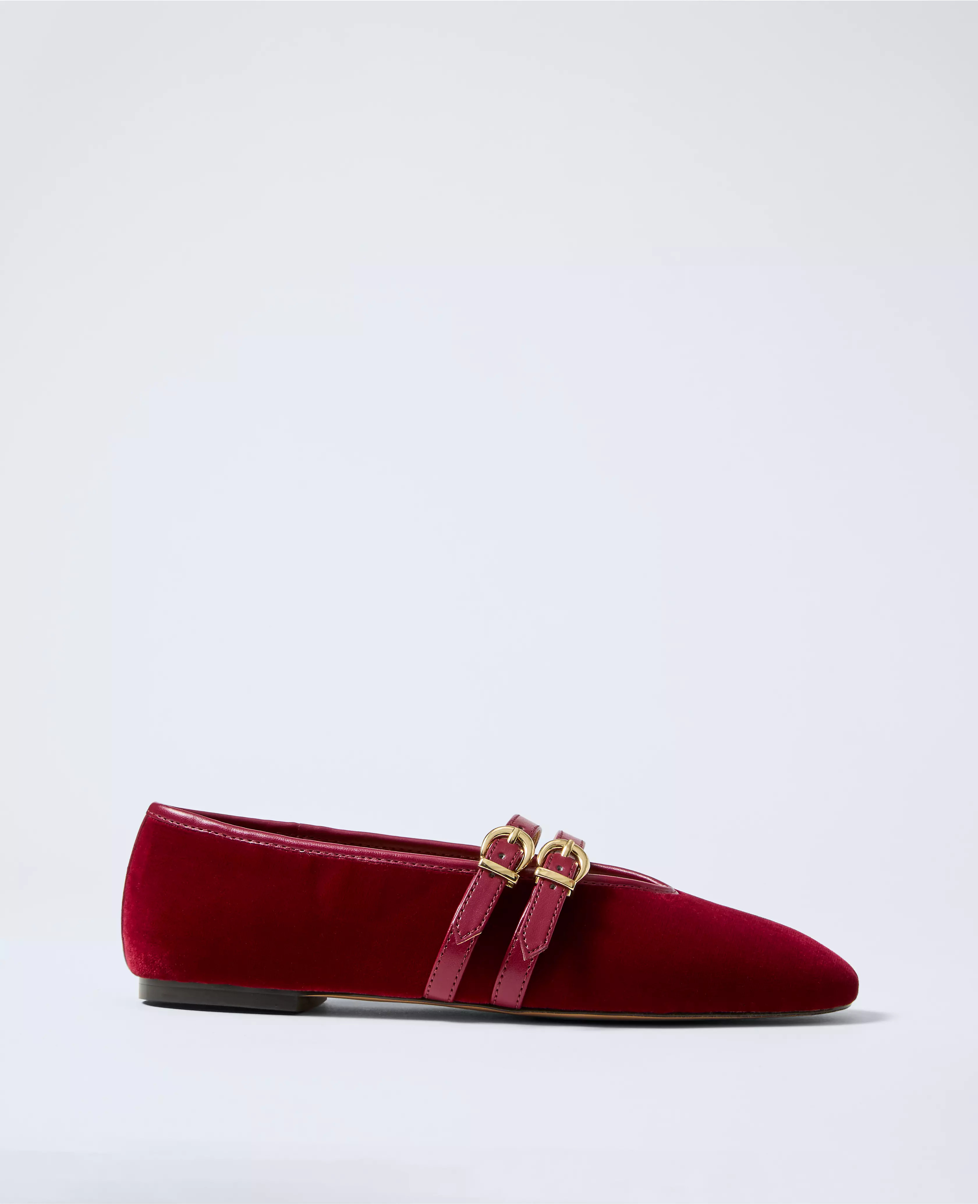 Weekend Collection Velvet Buckle Flat | Ann Taylor