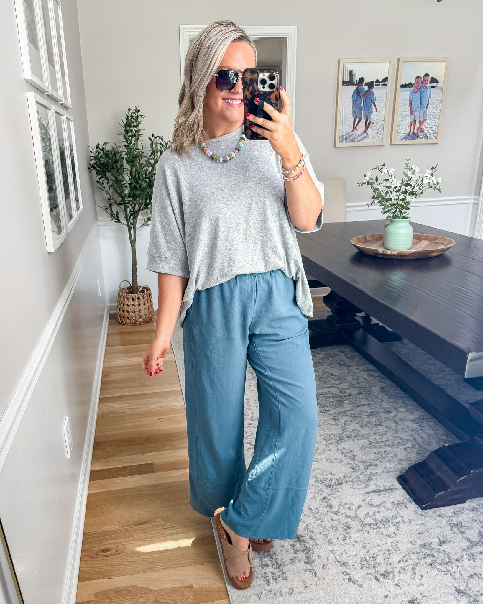 TRENDING! This outfit is giving comfy in the cutest way 💙 These flowy pants are so lightweight and easy for summer, and I love them paired with an oversized tee and fun accessories for an effortless everyday look.

comfy summer outfit, flowy pants outfit, casual everyday style, oversized tee outfit, comfy chic fashion, relaxed summer look, easy casual outfit, lightweight summer pants, amazon fashion finds, everyday casual fashion, effortless style idea, trendy comfy outfit, lovelylifestyling

#LTKootd #LTKSeasonal #LTKOver40