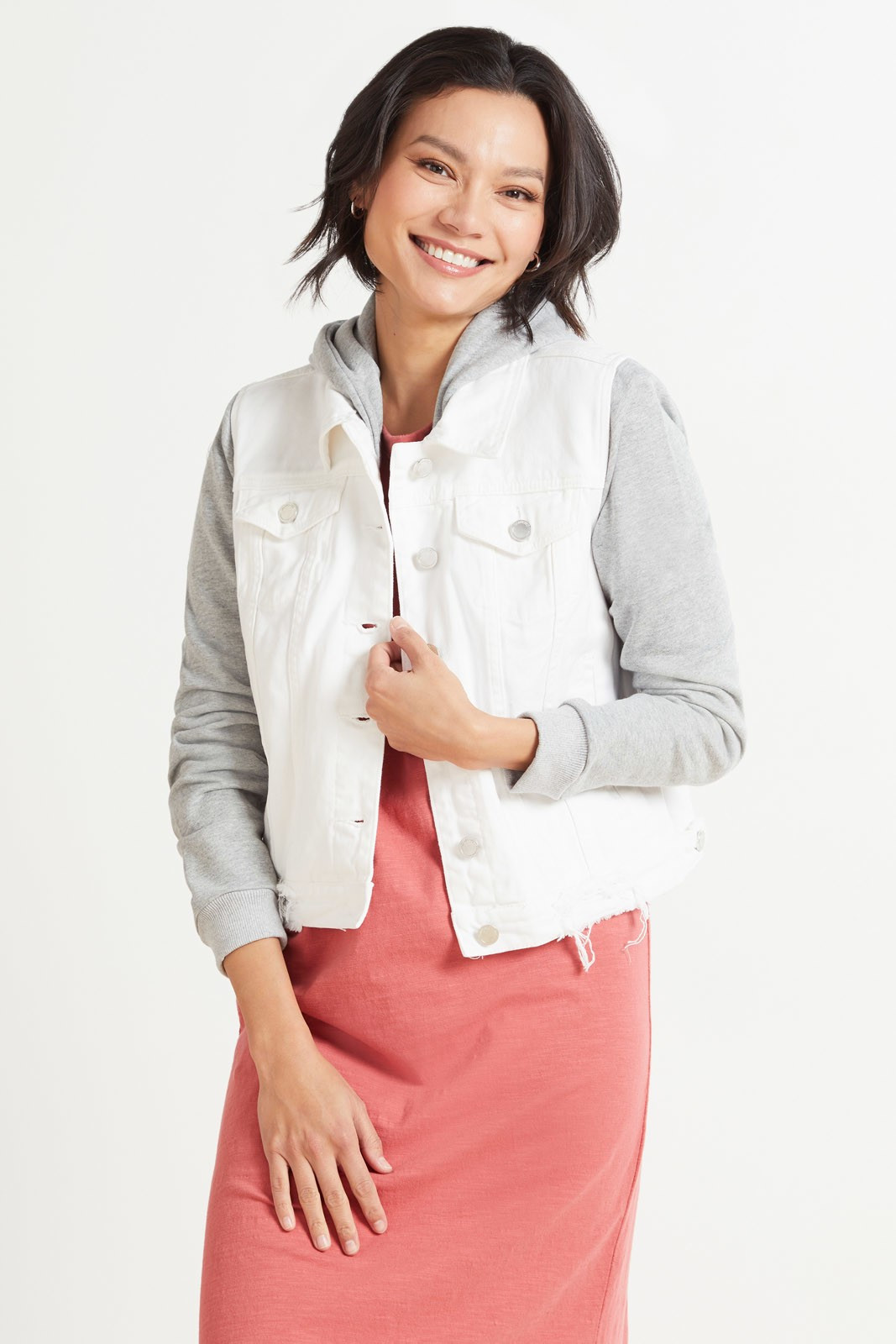 BLANKNYC Lightbox Hooded Denim Jacket | EVEREVE | Evereve