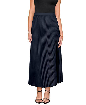 Women's Elegant Pleated Midi Skirt with Side Slit | Macy's