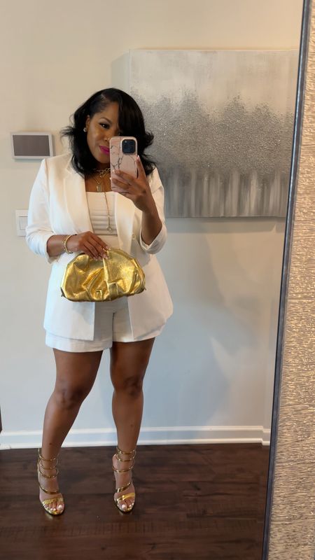 The Perfect White Linen Suit 
For Spring Summer
In a 14-16 wearing 16 in shorts and XL in blazer. Shoes I’m wearing a 10 because I like more room (run true to size)
Tagged exact and similar clutch. 
Also tagged the matching pants if you don’t love shorts. Some of the necklaces sold out tagged exact and similar styles. 

#LTKover40 #LTKmidsize #LTKstyletip