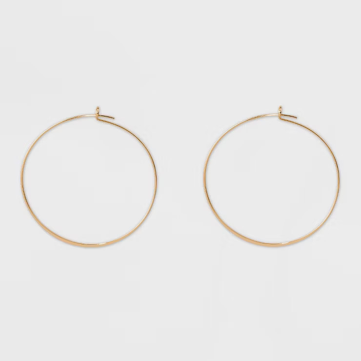 Thin Medium Hoop Earrings - A New Day™ | Target