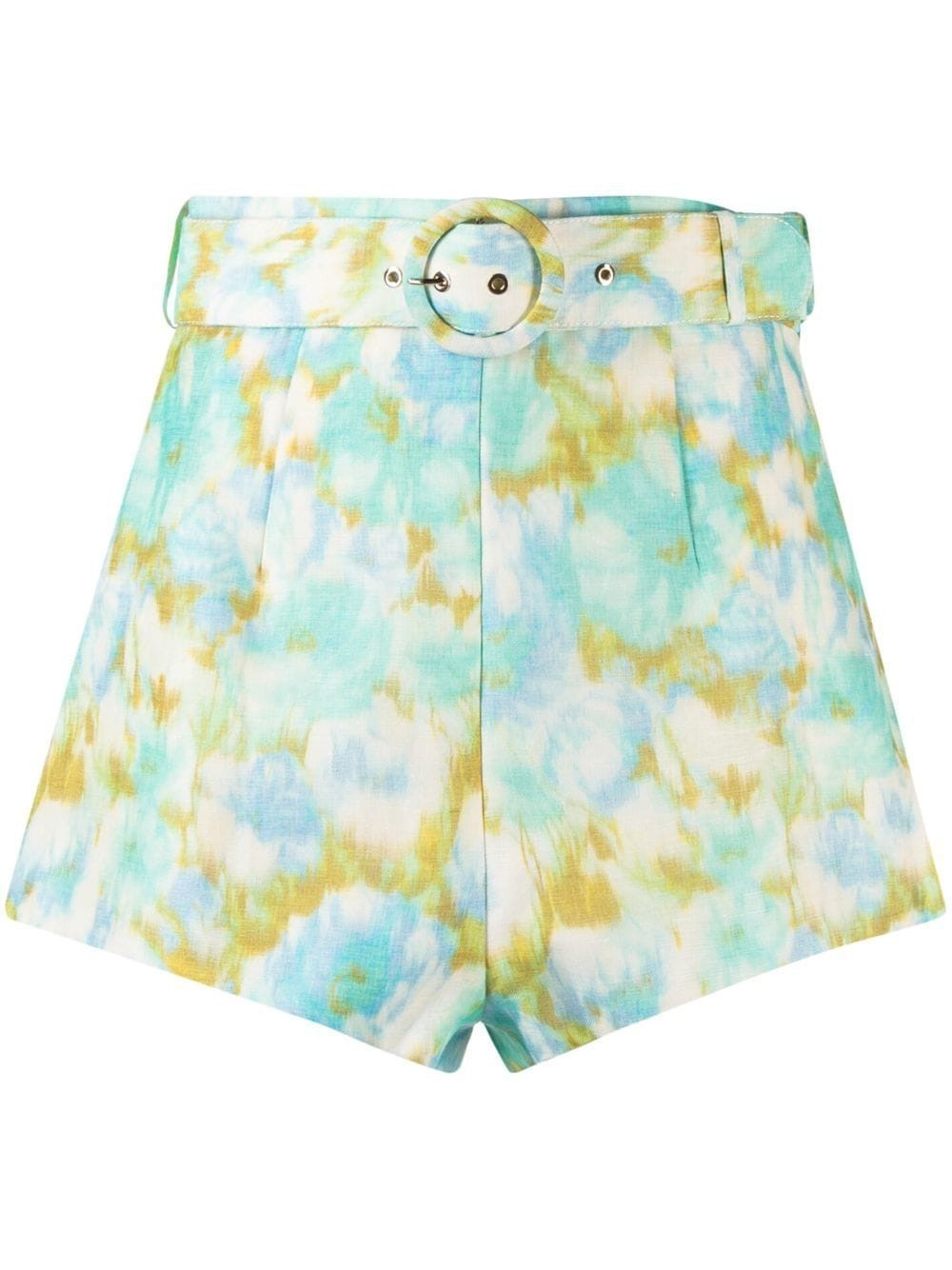 ZIMMERMANN printed belted shorts - Green | Farfetch Global